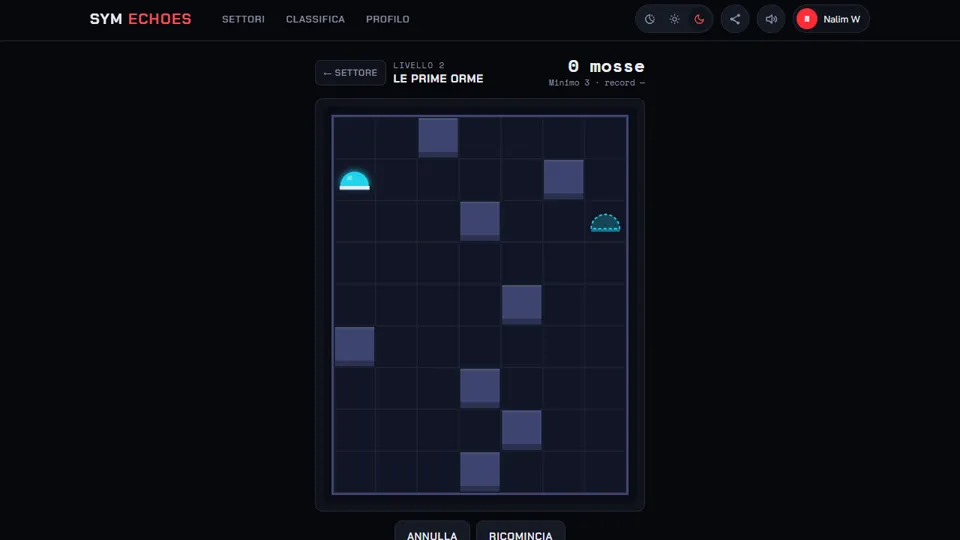 SYM Echoes: a level of The First Steps, with a SYM and its Echo, night theme