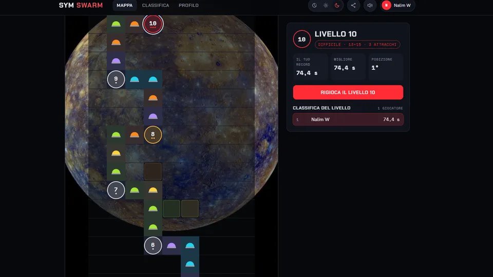 SYM Swarm: il settore Mercurio sulla foto NASA del pianeta