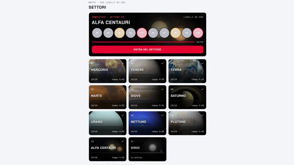 SYM Swarm: i settori dai pianeti ad Alfa Centauri, tema chiaro